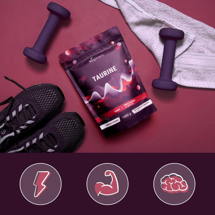 L Taurine Powder 1Kg | 3000 Mg Daily Dose | 1 Year Supply | 100% Pure Taurine | NO Additives | Lab-Tested | Vegan