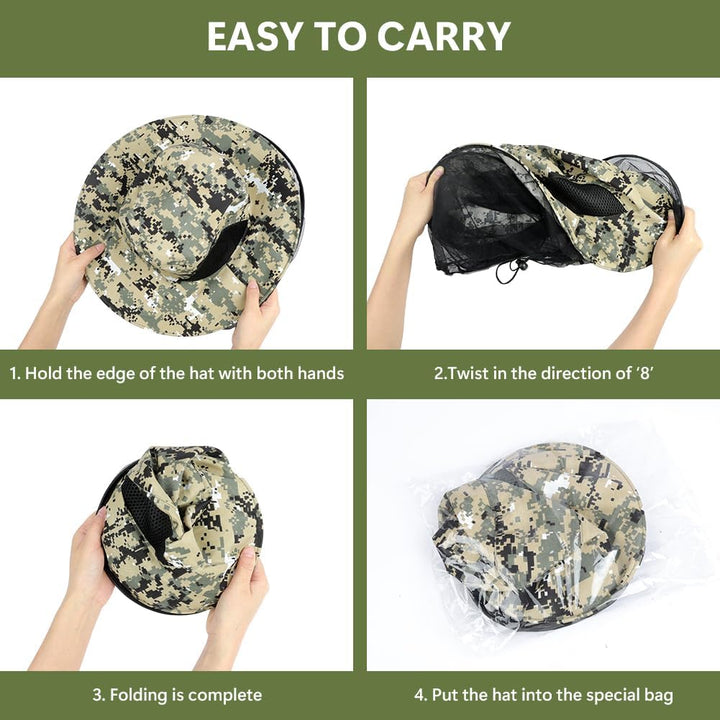 Mosquito Head Net Hat, Mosquito Hat with Removable Netting, Bee Keeper Hat, Anti-Mosquito Fishing Hat, Camping Mosquito Hat, Midgie Face Cover, Portable Midge Head Net Hat for Outdoor Hiking