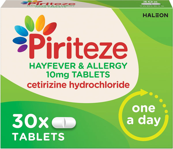 Hayfever and Allergy Antihistamine Tablets, Cetirizine, 30S