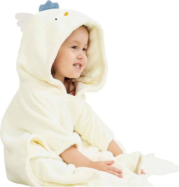 Baby Hooded Towels Wearable Hooded Towel for Boys Girls Absorbent Hooded Towel for Toddlers, 25"X 23", 0-6 Years, Dino