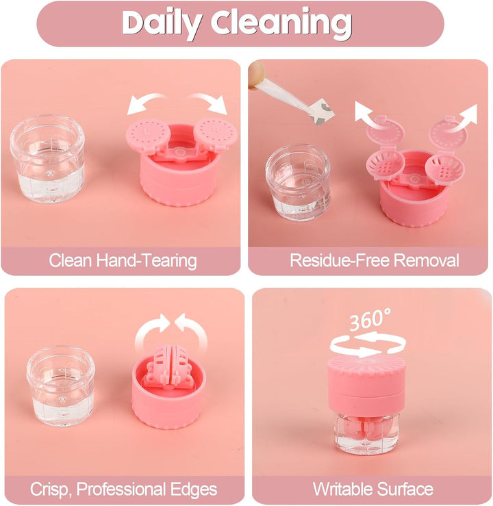 5-In-1 Pink Contact Lens Kit with Cleaner, Mirror, Tweezers, Case & Solution Bottle – Portable Travel Set for Outdoor Daily Wear