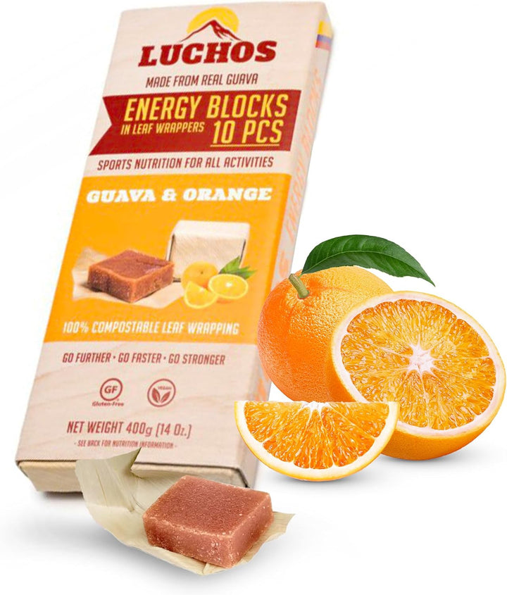 LUCHOS Energy Blocks - Guava & Raspberry, 10 X 400 G | Colombian On-The-Go Sports Nutrition for Running, Cycling & Hiking | a Natural Alternative to Bars & Gels | Vegan, Gluten Free & Easy to Digest