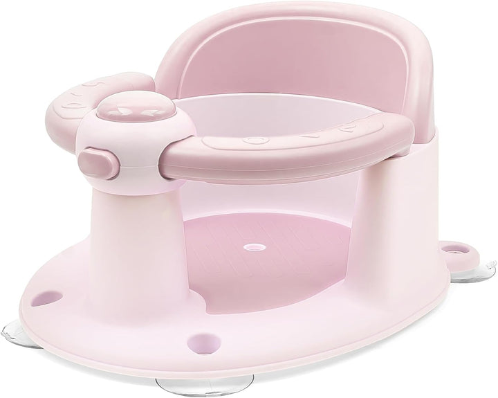 Baby Bath Seat for Babies 6 Months & Up, Non-Slip Toddler Sitting up Bathtub Seats, Open Design Infant Bath Tub Chair with 4 Suction Cups for Shower (Yellow)