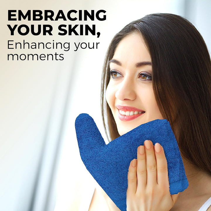 ® Cotton Face Cloths - Super Soft, Ultra Absorbent & Non Abrasive Flannel Wash Cloths - Luxuriously Plush and Large 33X33Cm Face Towels for Ultimate Luxury (Royal Blue)