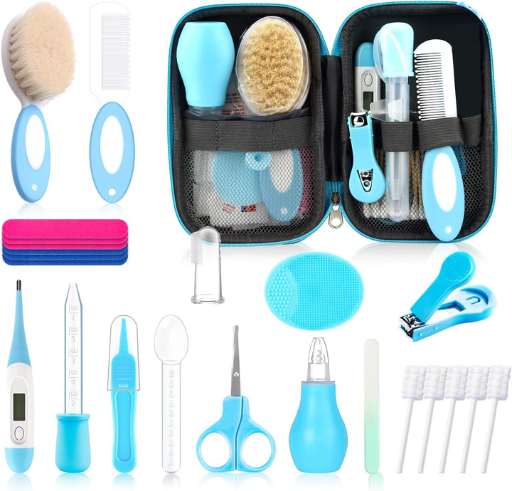 Baby Healthcare and Grooming Kit for Newborn Kids, 36PCS Upgraded Safety Care Kit, Nursery Health Set, Products Blue-18Pcs