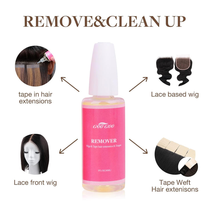 Tape Hair Extension Remover, Wig Glue Remover, Removes Hair Glue, Double Sided Extension Tape, Fast Acting Hair Extensions Remover 30Ml