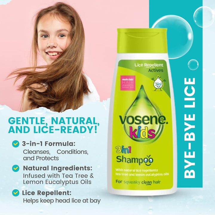 Head Lice Treatment Kit with 1 X Nitrid Headlice Treatment Spray 120Ml, 1 X Vosene 3-In-1 Lice Shampoo, 1 X Dr J'S Head Lice Defence Spray Bundle with 2 X  Nit Combs