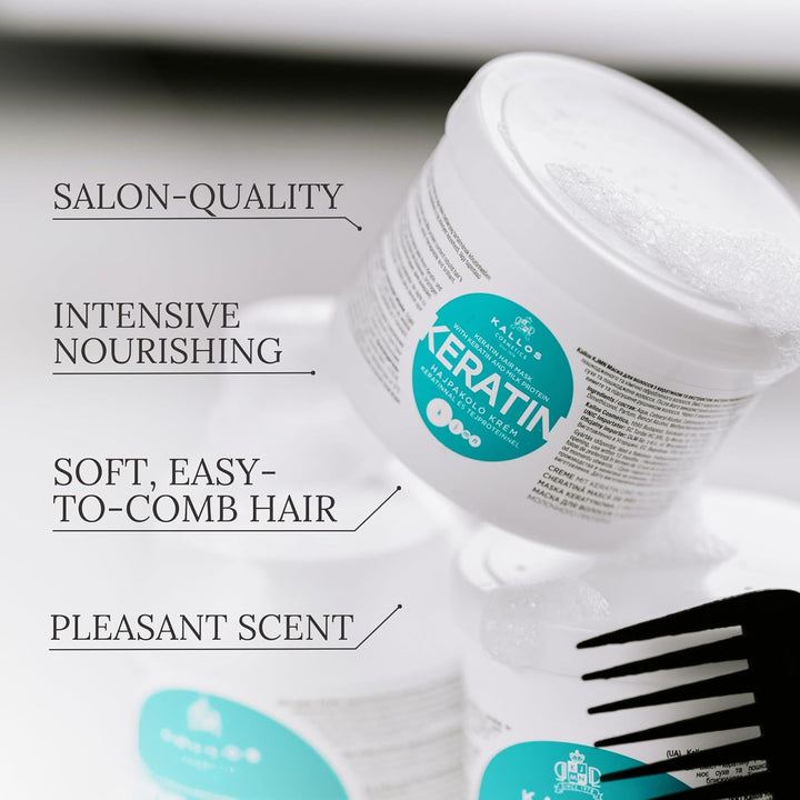 KJMN Keratin Regenerating Hair Mask with Keratin and Milk Protein for Dry, Damaged and Chemically Treated Hair 1000 Ml - 33,81 Fl Oz