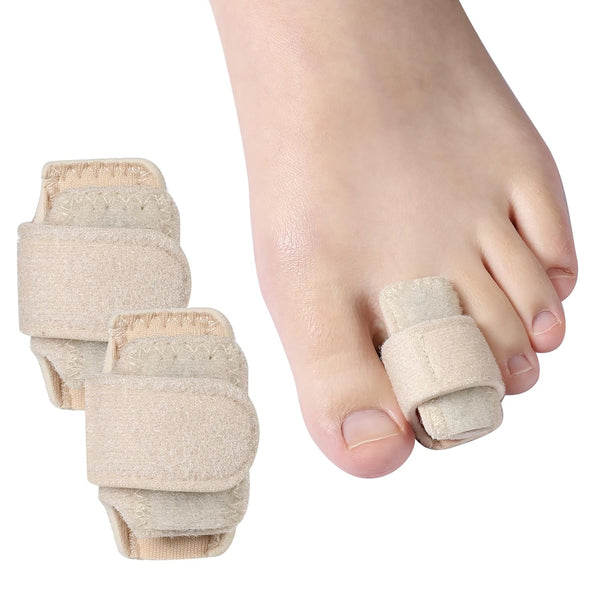 2PCS Toe Corrector for Women Men Hammer Toe Straighteners with Metal Plate Support Toe Cushioned Bandage for Crooked Toes