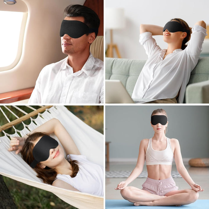 100% Blackout Sleep Mask for Women Men- Perfect Eye Sleeping Mask for Side Sleeper, Zero Eye Pressure, 3D Cutout Eyeball Movement Friendly, Ultra Soft & Comfortable Blindfold for Travel/Nap