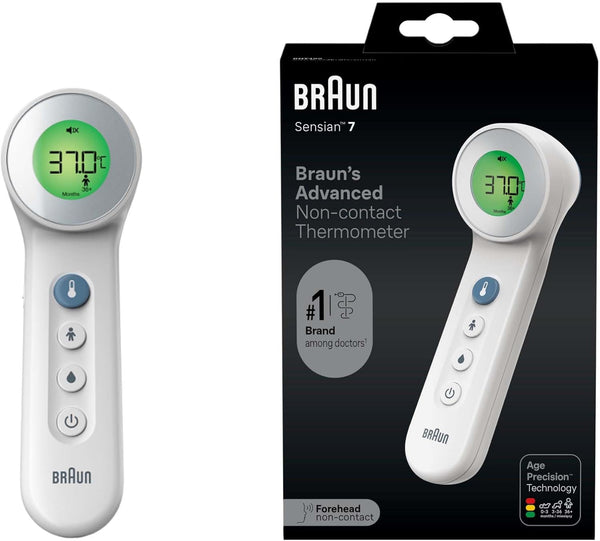 Sensian 7 Forehead Non-Contact Thermometer - Age Precision Technology - 3-In-1 Colour-Coded Digital Display - Baby and Child Friendly - BNT400B
