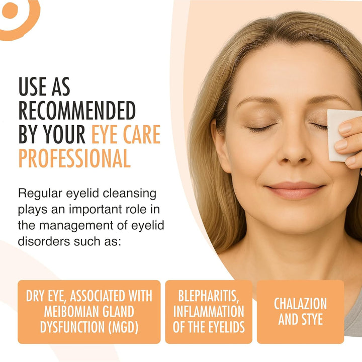 PF Daily Eyelid Cleansing Wipes - Gentle, Sterile Wipes to Soothe & Cleanse Suitable for Sensitive Eyelids |Plastic-Free |Suitable for Babies (3+ Months), Children, Adults |2 PACK|40 Wipes