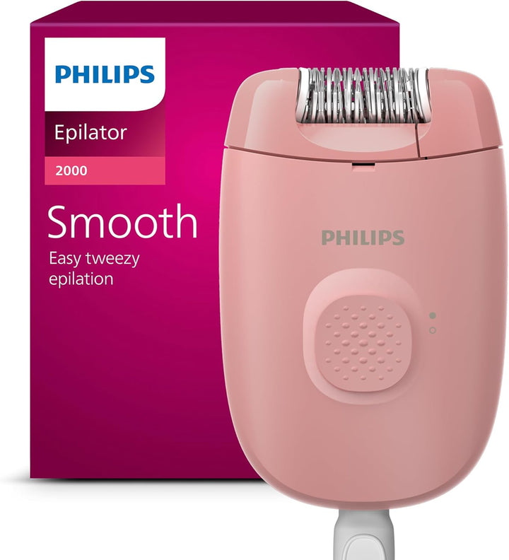 Satinelle Essential Epilator, Corded, Compact Hair Removal, BRE224/00 White & Green