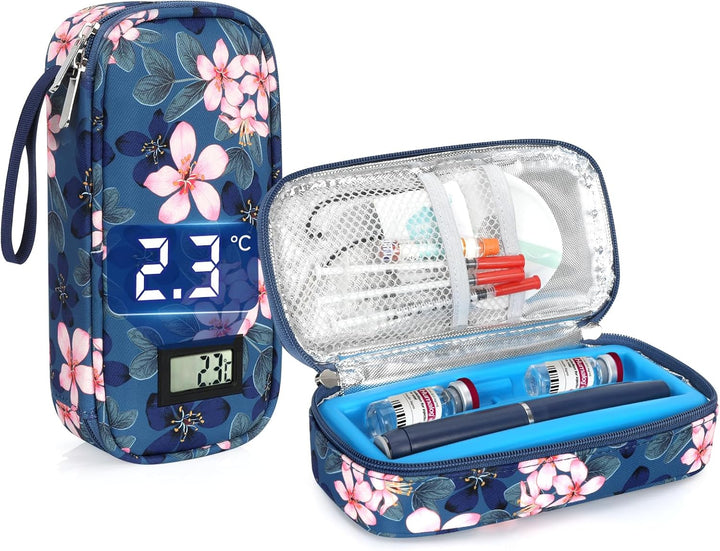 Medication Cooler Travel Case - Monjaro Travel Case with 2 Ice Packs, Medicine Cool Bag for Diabetic Supplies, Keep Medicine Cool While Traveling (Black)