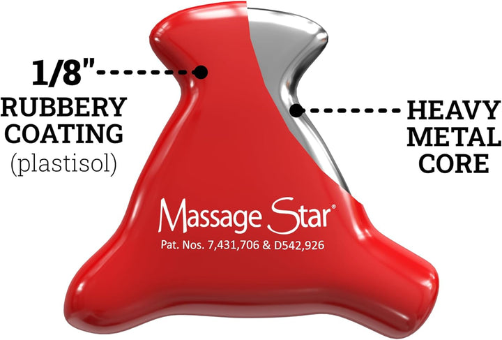 W51087 Massage Star with 3 Applications,Red,Small