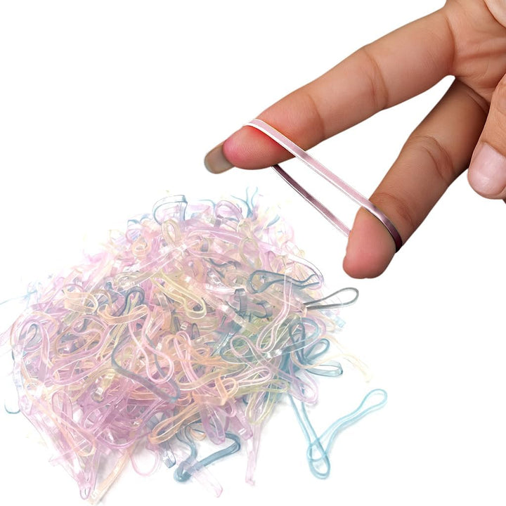 250X Clear Elastic Ponytail Holders, Ties, Small