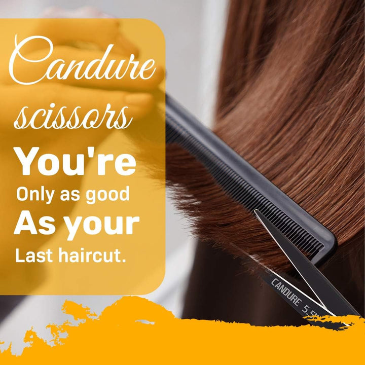 Hairdressing Scissor Hair Scissor for Professional Hairdressers Barbers Stainless Steel Hair Cutting Shears for Salon, Men, Women, Children and Adults 5.5" Inch Black