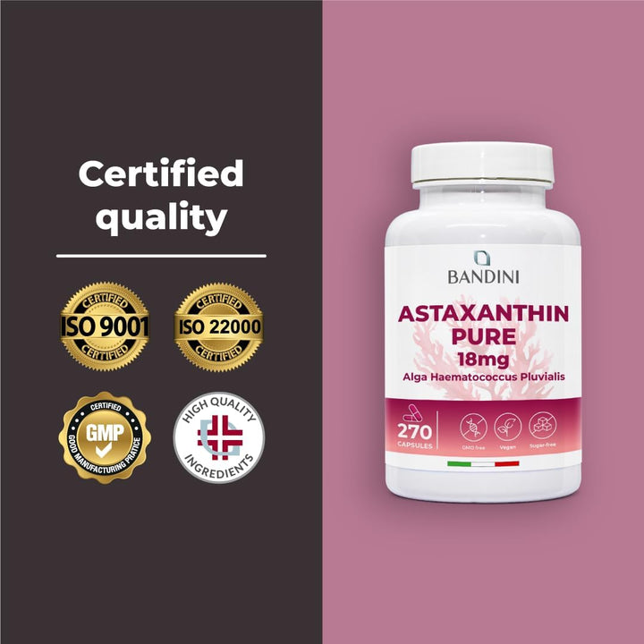 ® Pure Astaxanthin 18 Mg | 270 High Strength Capsules | 9 Months Supply | Powerful Antioxidant from Haematococcus Pluvialis Algae | Astaxantine Supplement, Magnesium Stearate & Gmo-Free | Vegan