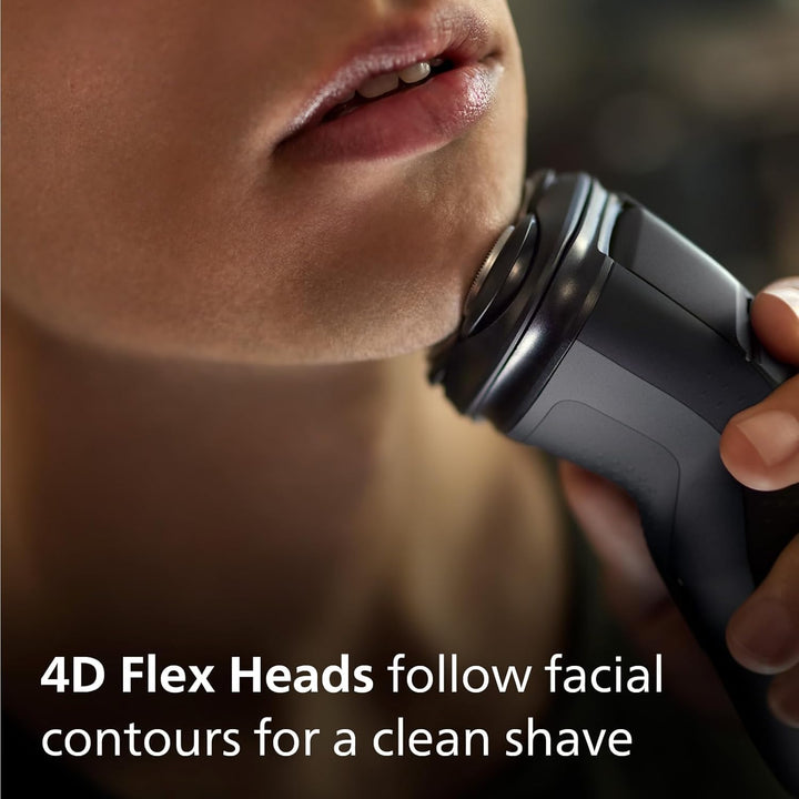 Electric Shaver Series 3000X - Wet & Dry Electric Shaver for Men in Deep Black, with Skinprotect Technology, Pop-Up Beard Trimmer, Ergonomic Men'S Shaver (Model X3001/00)