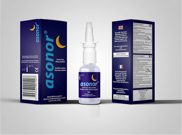 Snoring Nasal Spray (30Milliliter), Effective Snore Stopper Drops for Better Sleep, Snore Relief Remedy Opens up the Throat Air Passage, Enables Better Breathing, Natural Anti-Snoring Solution