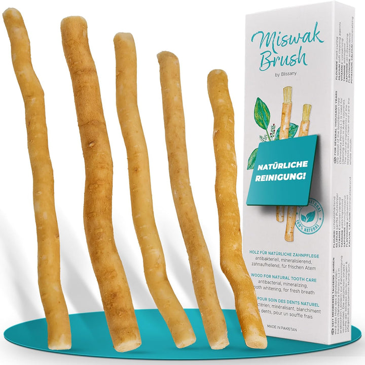 Miswak Toothbrush from  - Siwak SWAK, Traditional Arabian Toothbrush, Wooden Toothbrush, for Natural White Teeth, 5Pcs