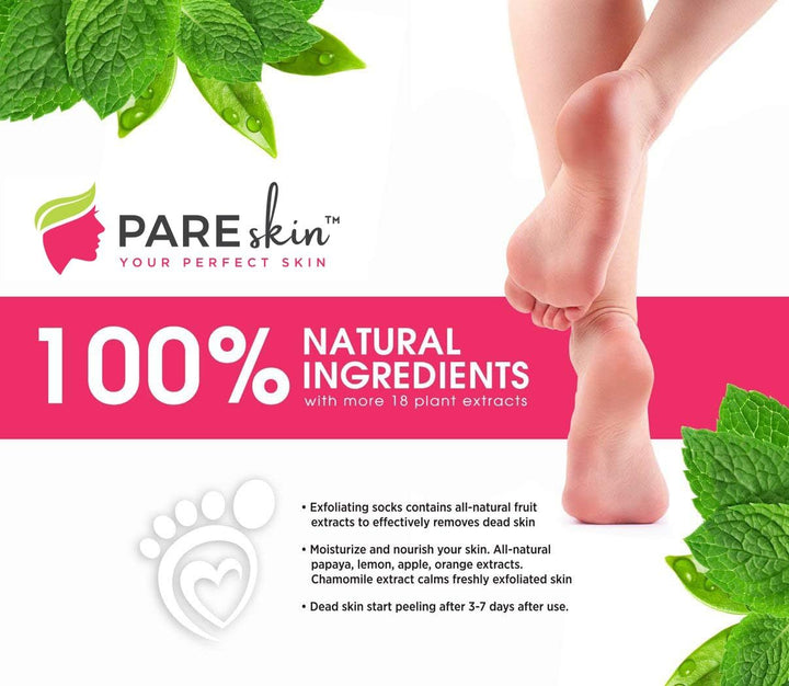 [ 2 Pack ] Foot Peel Mask - Cracked Heels Repair for Dry Callus Dead Skin - Exfoliating Peel Remover for Baby Soft Feet