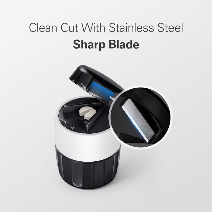 3-In-1 Pill Crusher for Tablets, Tablet Crusher Fine Powder with Stainless Steel Grinding Head, Pill Grinder with Storage Compartment for Tablets, Pill Crushers Splitters for Small and Tiny Pills