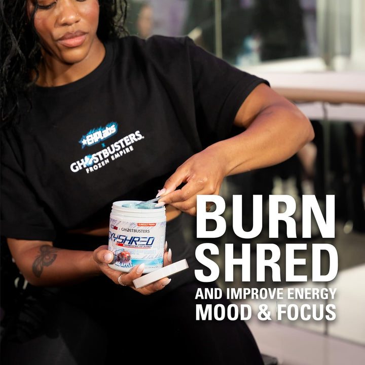 X Ghostbusters Frozen Empire: Oxyshred Thermogenic Pre Workout Powder & Shredding Supplement. Clinically Proven with Acetyl L Carnitine, Energy Boost Drink - Frosty Big Apple, 60 Serve