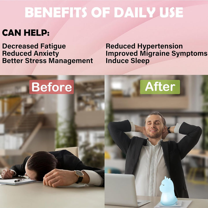 'Breathing Dragon' 5/5 & 4/7/8 Guided Visual Meditation Tool for Adults & Kids | Mindfulness and ADHD Anxiety Relief | 3-In-1 Sleep Aid Device with Night Light for Calm Your Mind for Stress