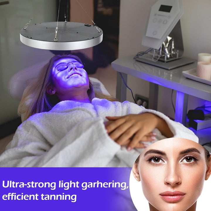 Tanning Lamp Solarium for Home,50W Face and Body Sunlamp with 250Pcs Leds & Hook,Sun Lamp Home Solarium (Silver)