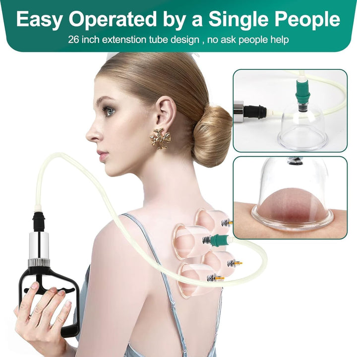 Cupping Therapy Set 20 Cups, Large Size V2.0 for Women Men Vacuum Cup for Body Muscle Back Pain Relief Massage Suck Cellulite Suction Device Cups Cupping Therapy Set