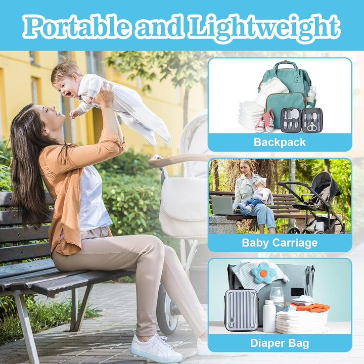 Little Angel Baby Healthcare and Grooming Kit, Safety Newborn Nursery Care Set, with Hair Brush Comb, Nail Clipper, Nasal Aspirator for Newborn Infant Baby Girls Boys White Gray