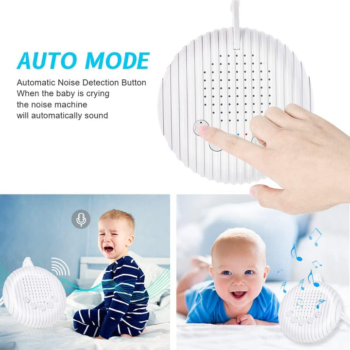 White Noise Machine, 10 Soothing Nature Sounds Therapy Portable Sleep Sound Machine, Mini Sound Machine for Baby Kids Adults, USB Rechargeable Baby Sleep Machine with 3 Timer Memory Functions