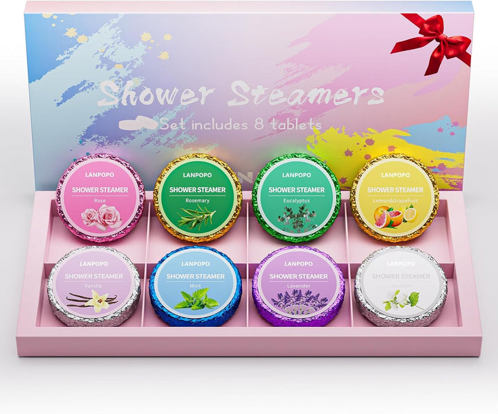 Shower Steamers Aromatherapy for Women and Men,8 Pack Pure Essential Oil Shower Bombs for Home Spa,Lingering Intense Aroma, Soothing Stress Relief,Body&Soul Relaxing Bath Bombs
