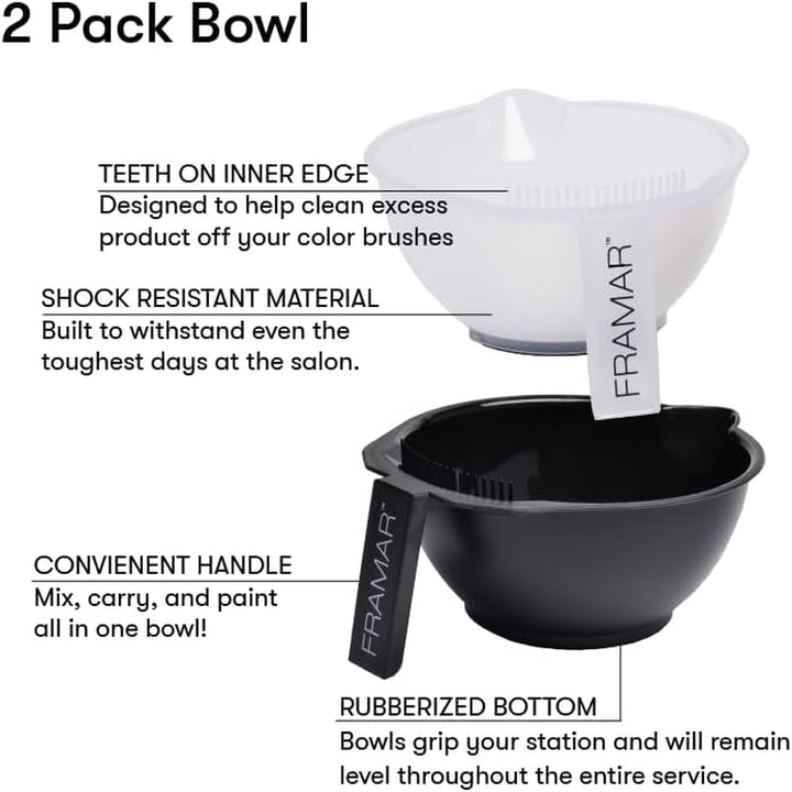 Hair Dye Bowl Set – Tint Bowl for Hair Colour, Bleach Hair Die, Hair Bleach Kit, Highlights Hair Dye Kit, Hair Mixing Bowl for Hair Salon, Hair Colouring Tools – 2 Pack