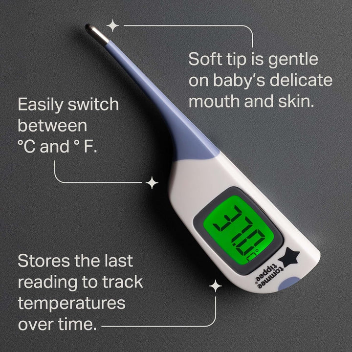 Flexipen Thermometer, Suitable for 0M+, for Underarm or under Tongue, Fast and Accurate 8 Second Readings, Flexible Tip and Memory Function