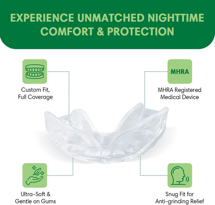 Mouth Guard for Teeth Grinding – 5 Custom-Fit Night Guards (2 Sizes) for Adults, with Cleaning Tablets & Wooden Tweezers
