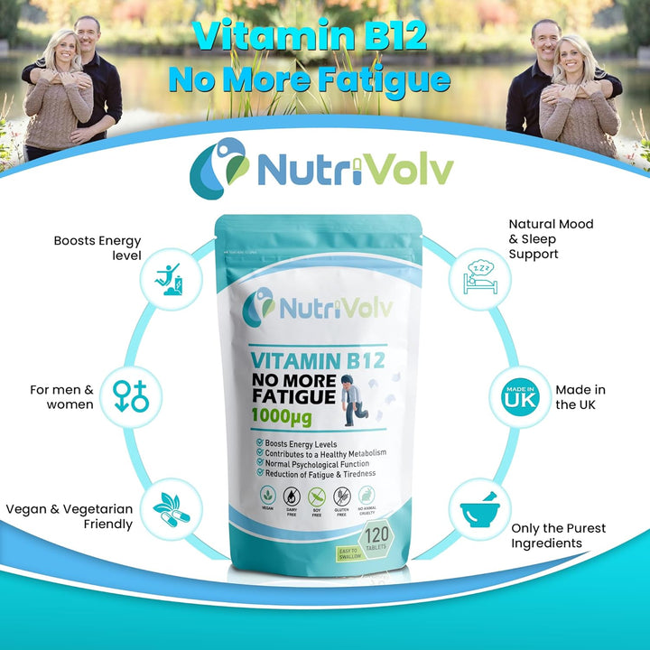 Vitamin B12 1000Mcg - Pure Methylcobalamin - High Strength Vegan Supplement - Supports Immunity, Reduces Tiredness, Improves Energy - 120 Vegan Tablets - 4 Month Supply