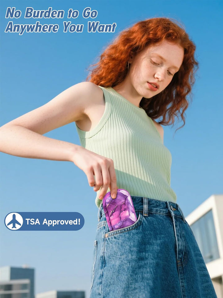 Manjaro Travel Case - Insulin Cooler Travel Case with 2 Ice Packs, Medication Cooler Bag for Fridge, Keep Medicine Cool While Traveling for Diabetic Supplies (Marble Purple)