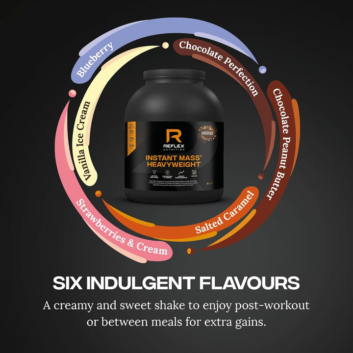 Nutrition Instant Mass Heavyweight - Mass Gainer - over 1000 Kcal per Serving, 60G Protein, Creatine - High Calorie Post Workout or before Bed Protein Shake (Chocolate Perfection, 2 Kg)