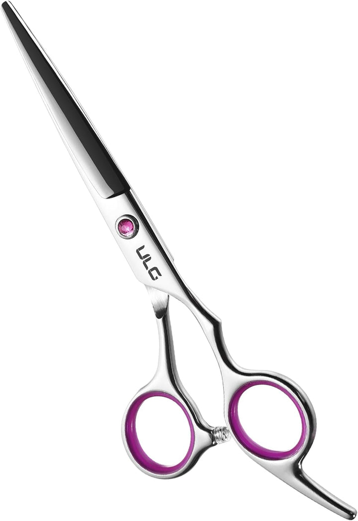 Hair Cutting Scissors Shears, Professional Barber  6.5 Inch Hairdressing Scissor Salon Razor Edge Hair Cutting Shear Japanese Stainless Steel with Detachable Finger Inserts