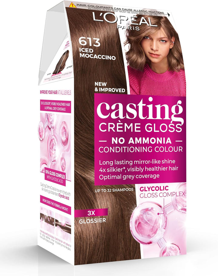 Casting Crème Gloss 600 Dark Blonde: This No-Ammonia, Semi-Permanent Hair Colour Lasts 32 Washes. Enjoy up to 3X Glossier, 4X Silkier, Visibly Healthier Hair with a Luminous Dark Blonde.