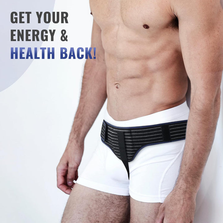 Hernia Belt Truss for Men and Women Left or Right Side Supportive with Removable Compression, Femoral, Comfortable Adjustable Waist Strap Guard