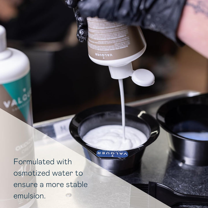 VALQUER Premium Stabilized Cream Peroxide 30 Vol 9% | Professional Oxidizing Cream for Hair Coloring & Bleaching | Vegan Formula with Natural Ingredients | Salon Use | 1L