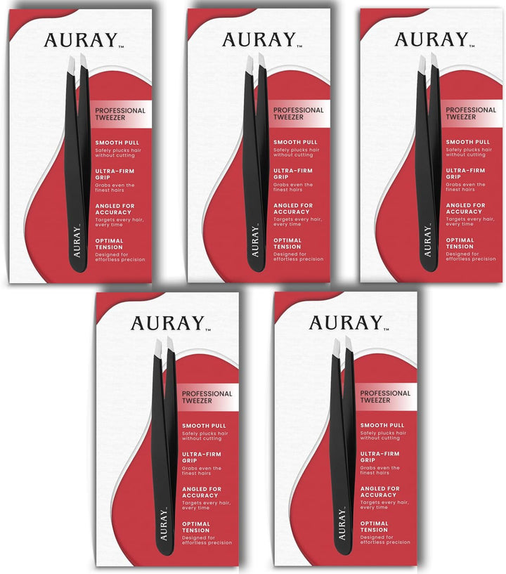 Eyebrow Tweezers Women Facial Hair, Stainless Steel Facial Hair Removal Precision Tweezer for Men & Women in Black, Slanted Tip Eyebrow Plucker for Easy Plucking, Professional Tweezers by