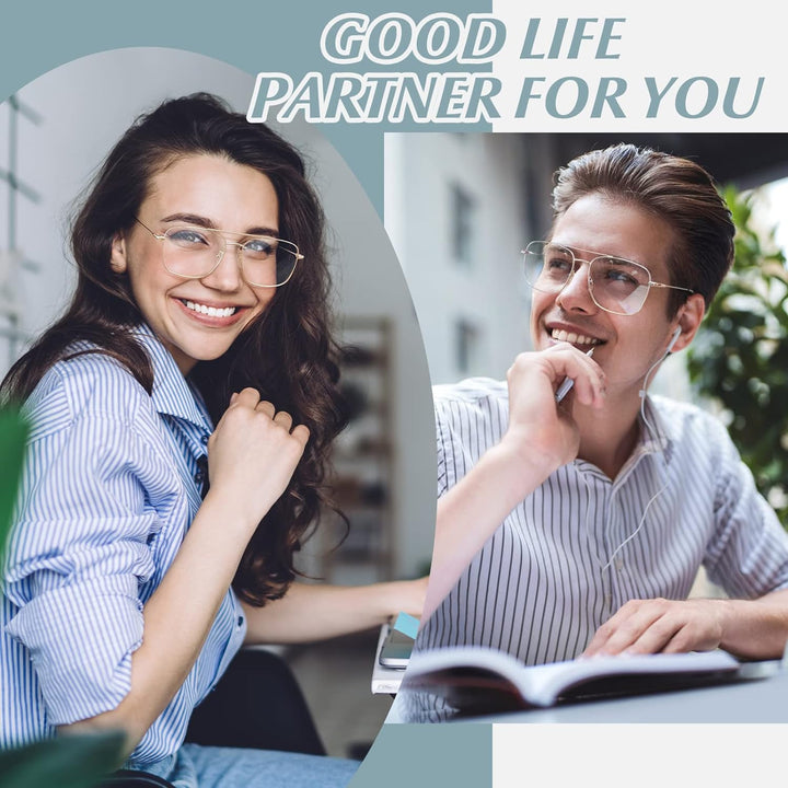 Fake Glasses Pilot Style Classic Retro Fashion Metal Eyeglasses Non Prescription Clear Lens Glasses for Women Men UV400