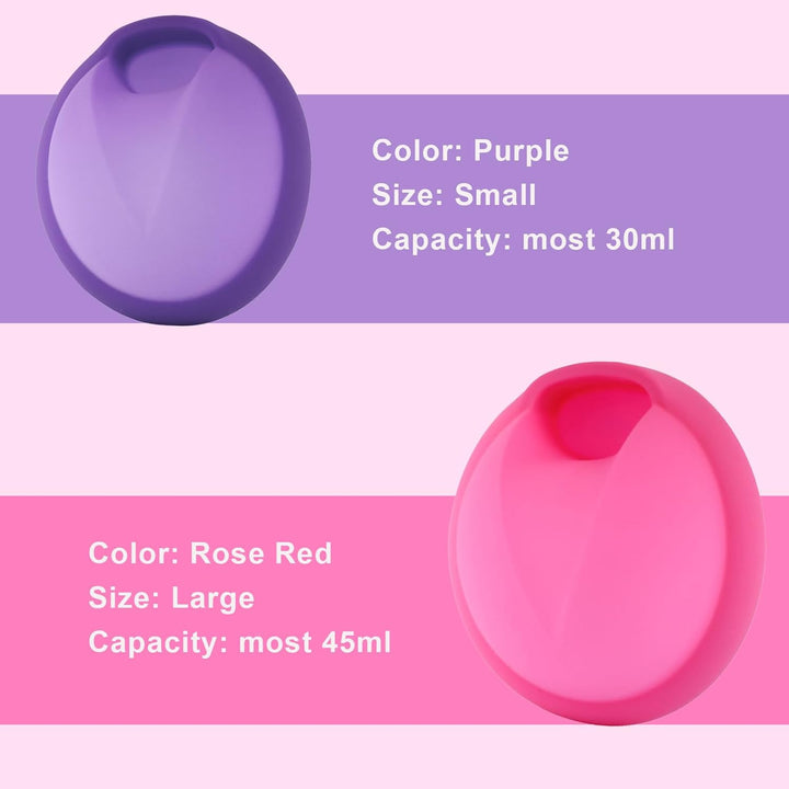 2Pack Reusable Menstrual Disc Kit, Medical Grade Silicone Menstrual Cups, Bpa-Free Comfortably Period Cup High Capacity - Use up to 12 Hours