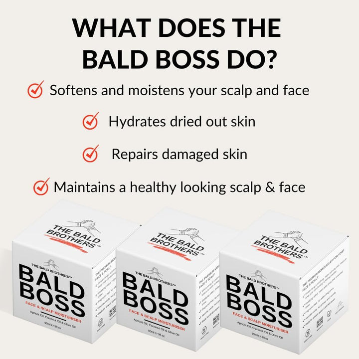 Bald Head Care for Men | Everyday Face & Scalp Care | Matte, No Grease, Vegan | Daily Mens Moisturiser Fragrance Free