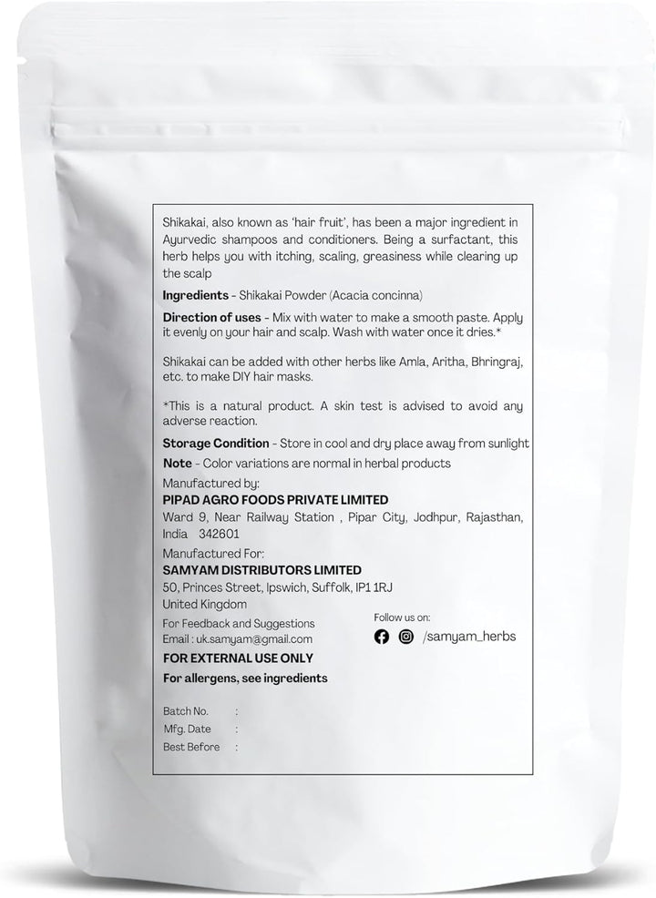 Shikakai Hair Cleanser Powder - 500G Pack | Ayurvedic Hair Mask, 100% Natural, Chemical Free