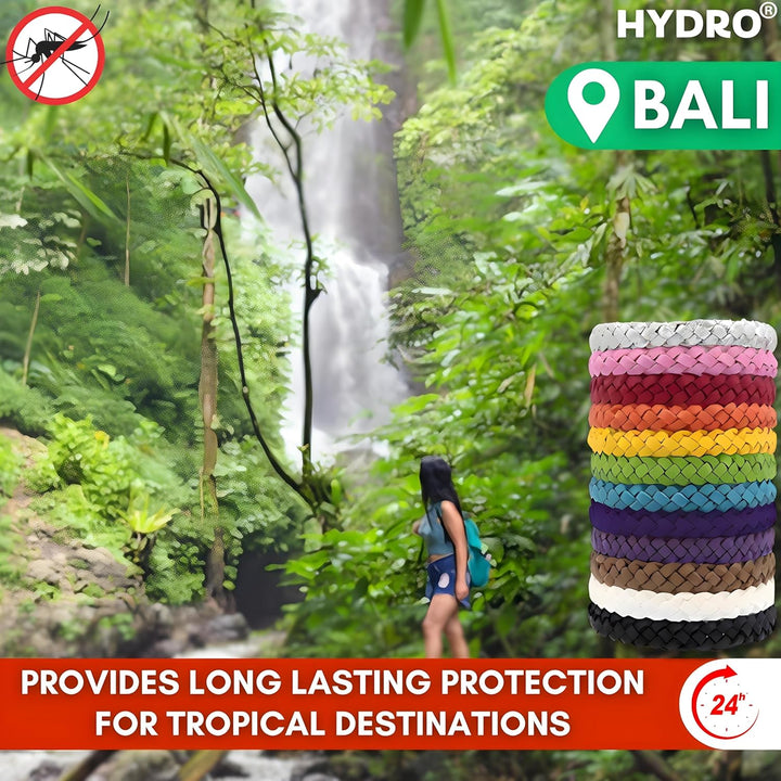 Mosquito Repellent Bracelet 12 Pcs, Adjustable Leather Band, Deet Free, Travel Essentials, Insect Repellent Bracelet, 350 Hours Mosquito Repellent Protection Suitable for All Ages.
